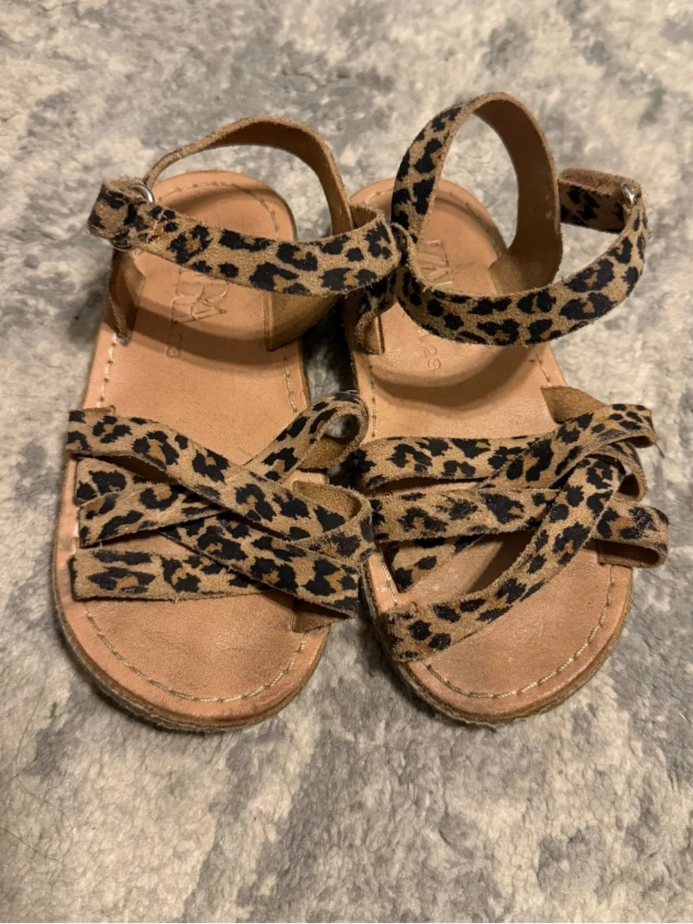 Zara Leopard Print Toddler Sandals Size 23 US 7